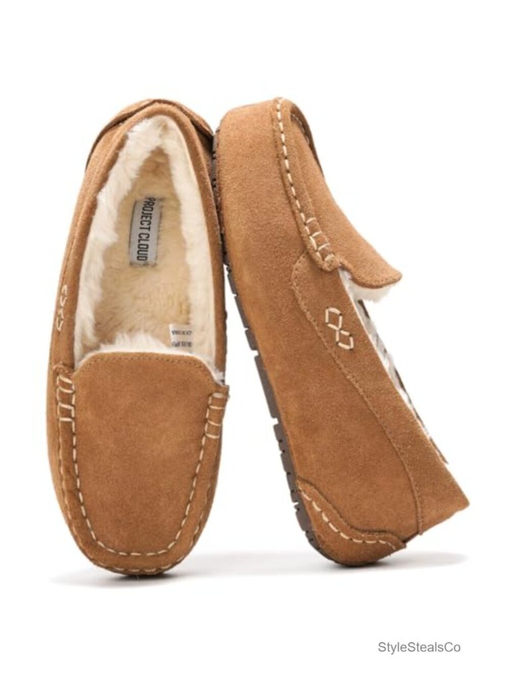 Genuine Leather Suede Slippers Fur Lined Memory Foam Slip-On Women's Warm